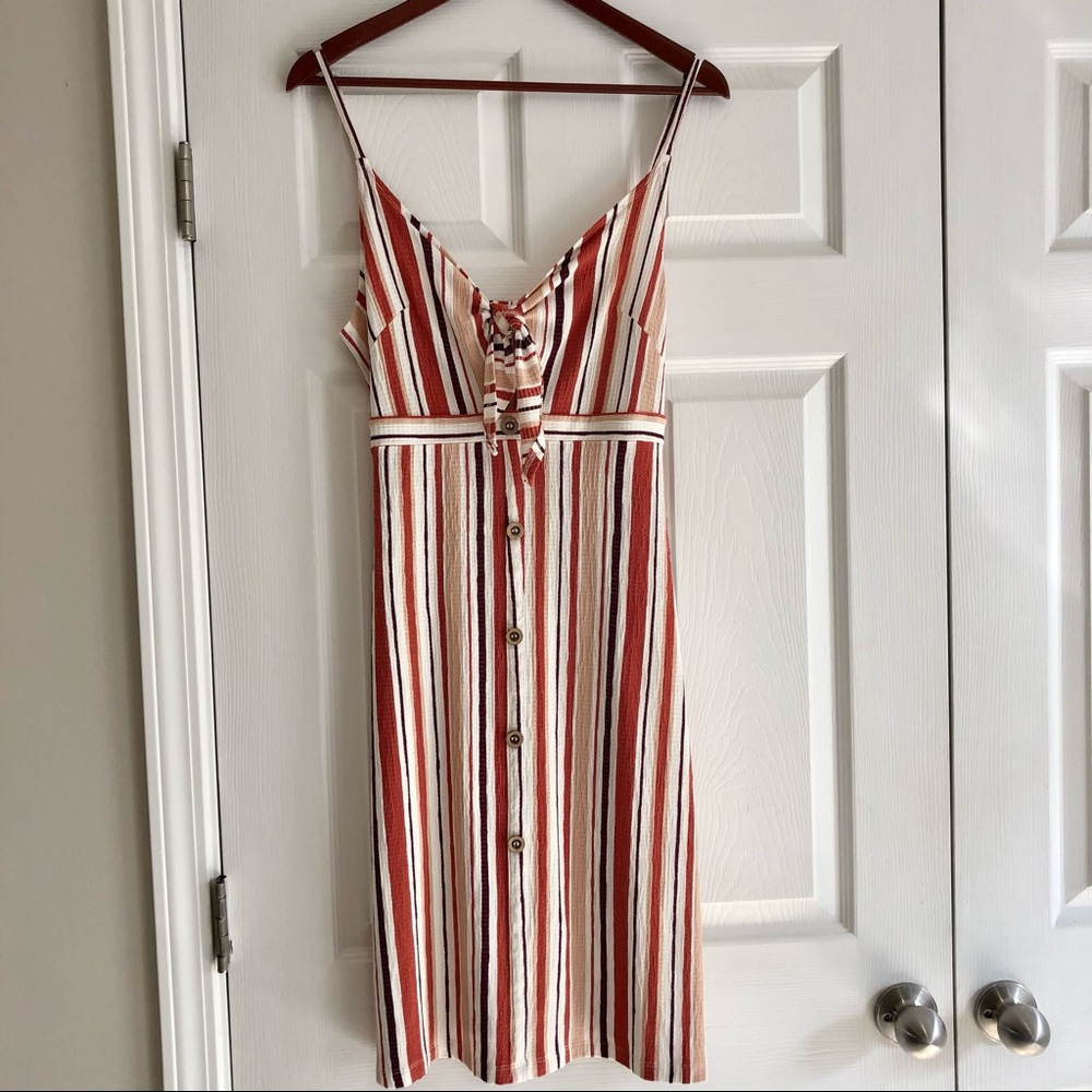 Love Tree Striped button dress. Size Lg